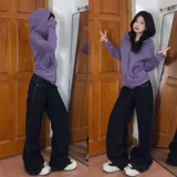 Сиреневая толстовка, куртка, осенний короткий корсет, осенняя, облегающий крой