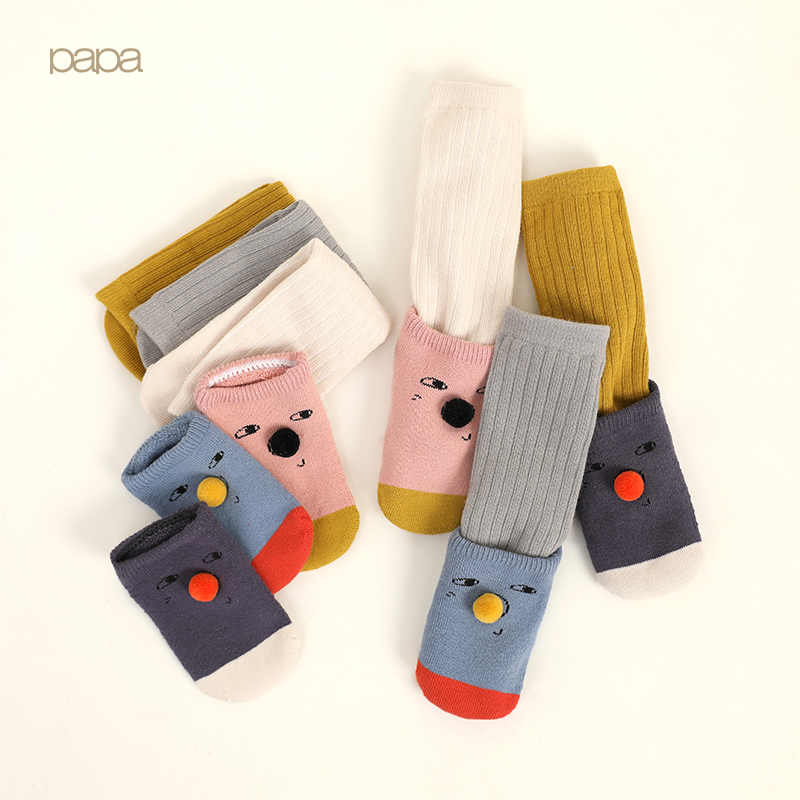 papa autumn and winter newborn baby socks Baby socks Children warm tube socks set baby cute socks