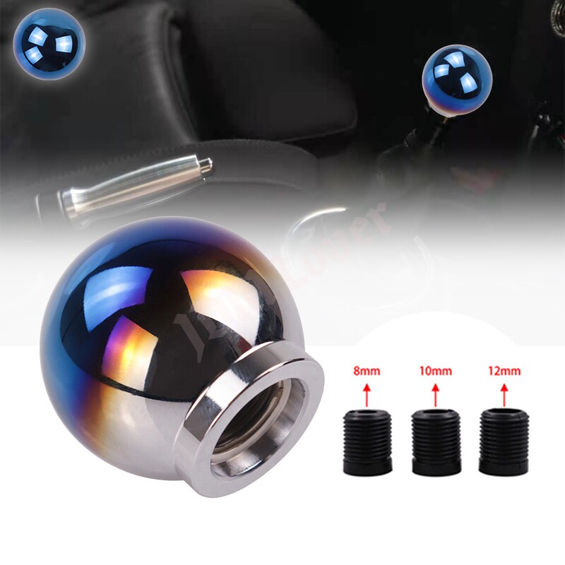Jdm Car Modified Gear Shift Knob Manual Transmission Gear Handle Aluminum Alloy Blue-Coated Universal Metal Round Ball Handle