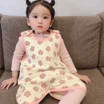 Quilted winter baby spring and autumn vest pure cotton childrens artifact baby anti-kick quilt sleeping bag autumn and winter anti-cold