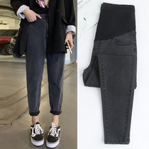 Pregnant women pants in autumn and winter wear pants trendy jeans casual plus thickening bottles winter