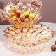 Crystal glass fruit plate home living room coffee table Nordic style modern creative high-looking home hospitality fruit plate