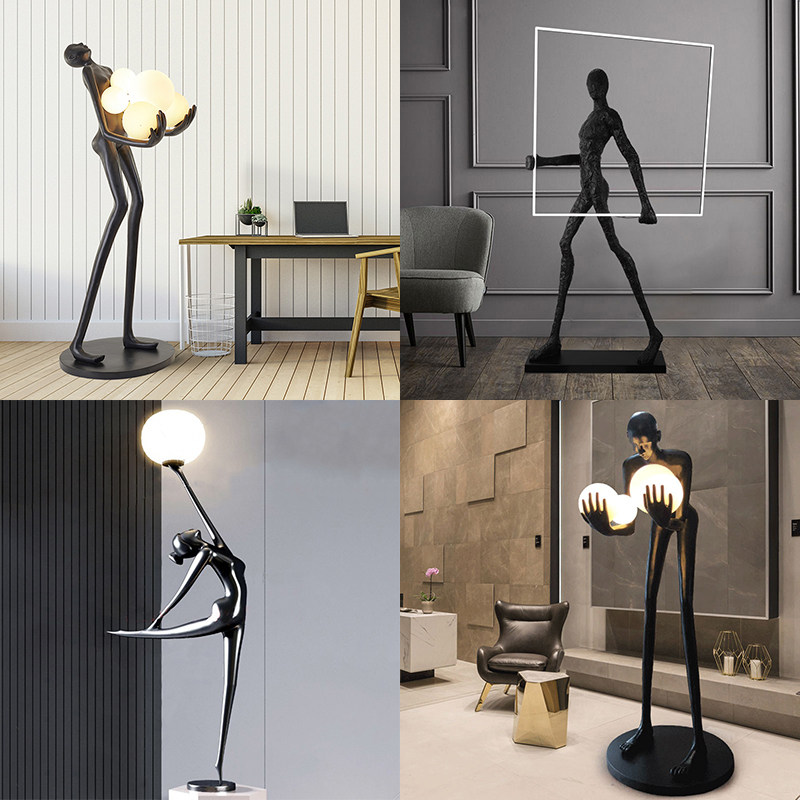 Modern Designer Gorilla Landing Lights Art Human Body Hug Hotel Prototype room for sale exhibition hall Villa Lamps