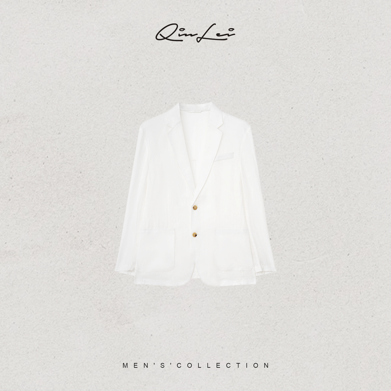 Mbnl-F Qin Lei Men's Clothing「I.A Silk Light」100% Linen Drape Texture Suit Jacket Ll-Wyxf00173 Mbnl-F Qin Lei Men's Clothing「I.A Silk Light」100% Linen Drape Texture Suit Jacket Ll-Wyxf00173