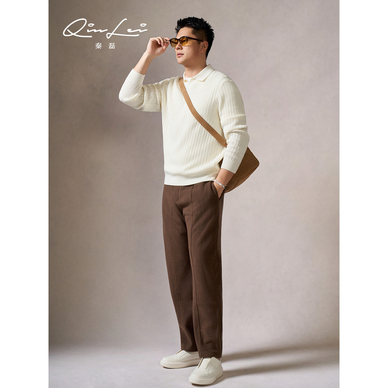 「Crimson」Qin Lei Men's Wool Custom-Woven Fine-Touch Drawstring Casual Pants Ll-Skz2105 「Crimson」Qin Lei Men's Wool Custom-Woven Fine-Touch Drawstring Casual Pants Ll-Skz2105