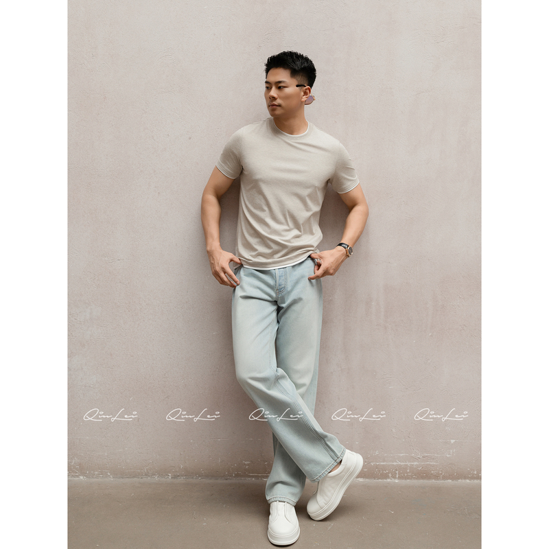 Mbnl-F Men's Clothing Qin Lei'B.C-Cotto' Cotton Customized Layered Color-Block Round Neck T-Shirt Ll-Wltx10082