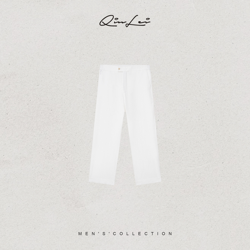 Mbnl-F Qin Lei Men's Clothing「Enzyme.Wash」100% Linen Smooth Drape Dress Pants Ll-Wskz20074