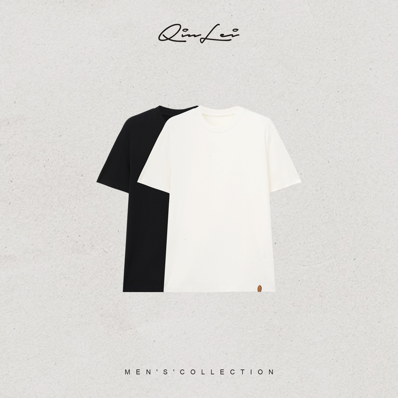 Mbnl-F Qin Lei Men's Clothing「Ql.Leather Strap」Wool Cotton Custom Spun Warm and Soft T-Shirt Ll-Wztx10207