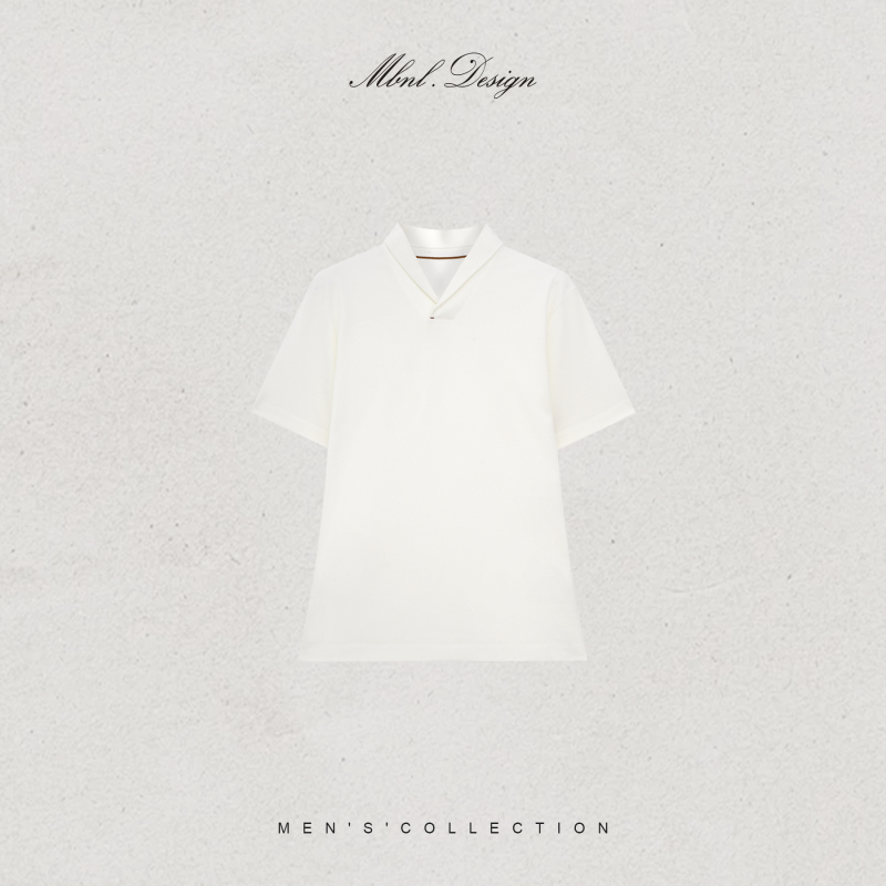 Mbnl-F Qin Lei Men's Clothing「Qingguo Collar」Wool Cotton Custom Spun Fine Velvet Feel T-Shirt Ll-Lsy0200 Mbnl-F Qin Lei Men's Clothing「Qingguo Collar」Wool Cotton Custom Spun Fine Velvet Feel T-Shirt Ll-Lsy0200