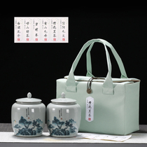 Spring tea packaging box tea gift box empty Longjing Biluochun Maojian Laoshan green tea ceramic tea pot half catties customized