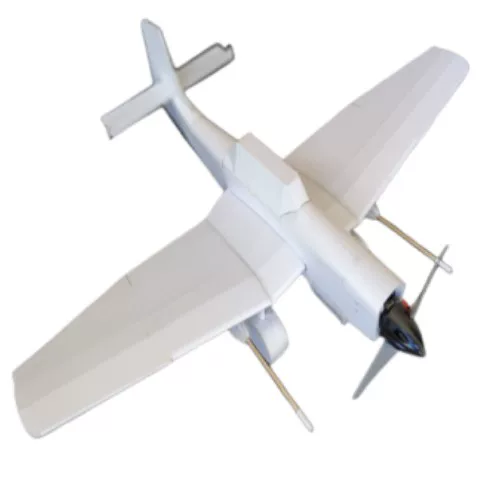 Realistic drone with fixed wing, unmanned glider, constructor