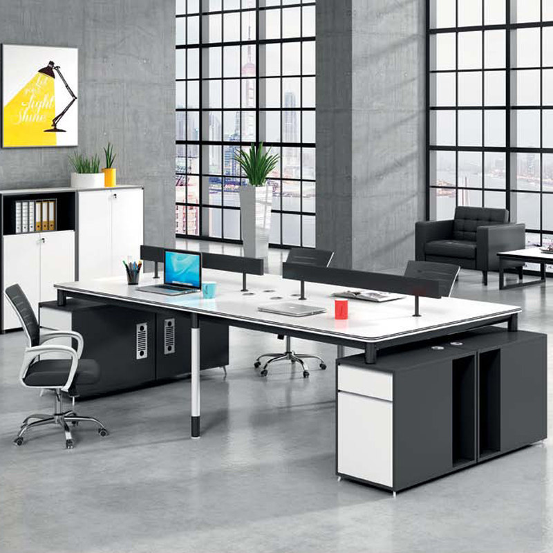Staff working position simple modern desk and chair combination staff screen four-person six-person double face to face