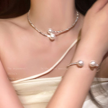 Broken silver pearl bracelet light luxury niche