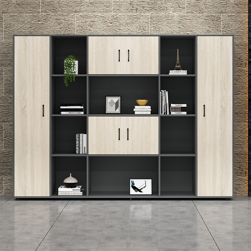 Office documentation Cabinet wooden partition industrial wind office furniture custom landing bookcase locker locker