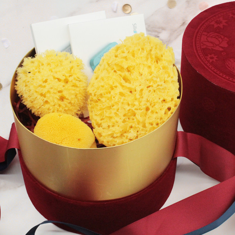 BEAUTIA Greek Mediterranean Honeycomb Velvet Wash Face Cleansing Makeup Remover Bath Bath Sponge INS Gift Box