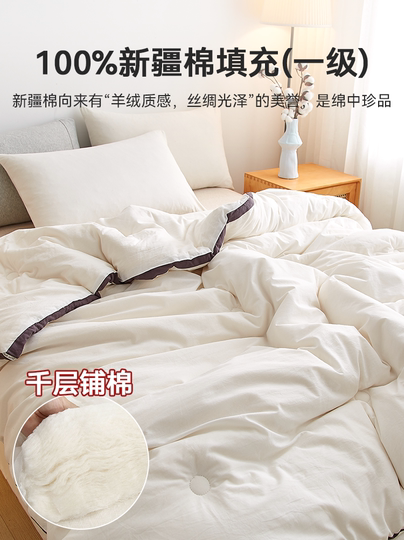 新疆纯棉花被子冬被学生宿舍加厚保暖冬季棉被全棉春秋被芯棉絮男