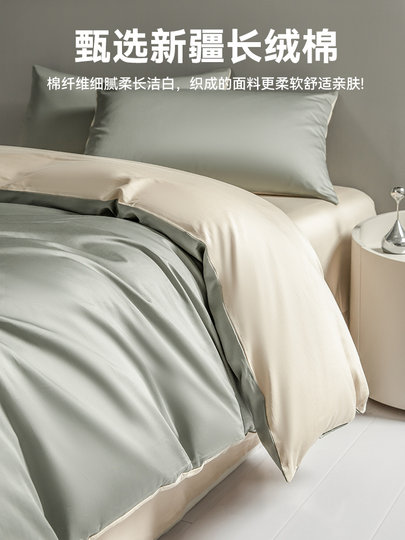 Catman 100 Bett aus reiner Baumwolle, vierteiliges Set aus reiner Baumwolle, 2024, neuer Herbst und Winter, einfacher, leichter Luxus-Bettbezug aus langstapeliger Baumwolle