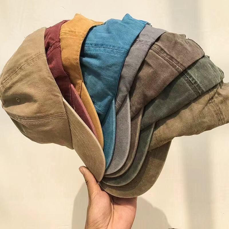 New Hat Washed Old Cap Summer Korean Retro Couple Joker Leisure Sunshade Soft Top Hat Men