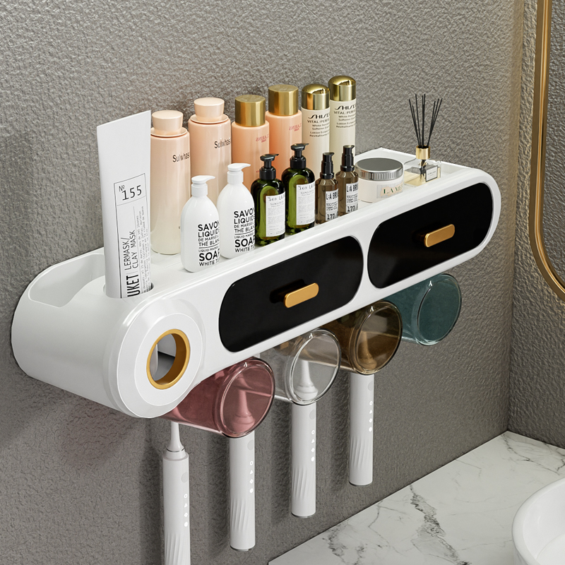 Canon hand toothbrushes shelf toothbrushing cup gargling cup dressing room Perforated Wall-mounted Containing Box Tooth Cylinder Suit