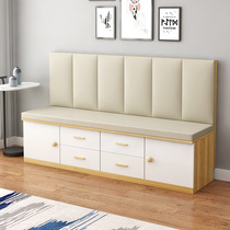 Card seat restaurant home solid wood sofa bench shopping mall locker soft package card seat small apartment sofa storage balcony cabinet