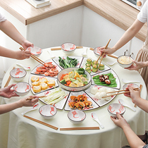 Ceramic platter combination New Years reunion family dinner plate tableware set home bowl plate creative plate dish plate