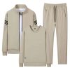 Lu Haifeng men's middle-aged and elderly sports suits spring and autumn men's casual jackets and pants long-sleeved T-shirts three-piece trendy set