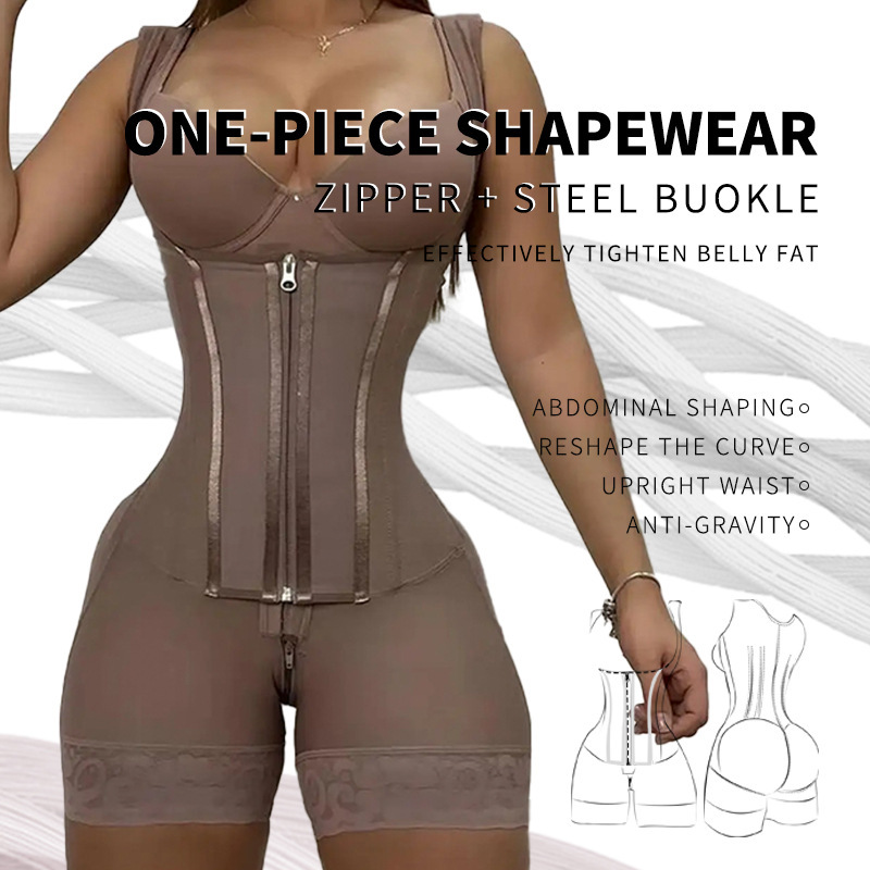 Plus Size Shapewear Waist Trainer Tummy Control Body Shaper Bodysuit Tummy Tuck Shapewear