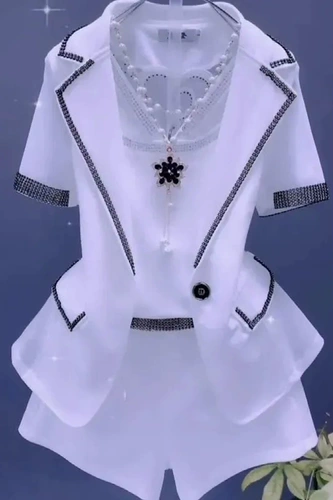 Летний модный комплект, приталенные шорты, штаны, популярно в интернете, в западном стиле, в корейском стиле, короткий рукав