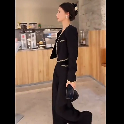 Весенний комплект, модная дизайнерская куртка, штаны, в стиле Шанель, 2024 года, городской стиль, тренд сезона