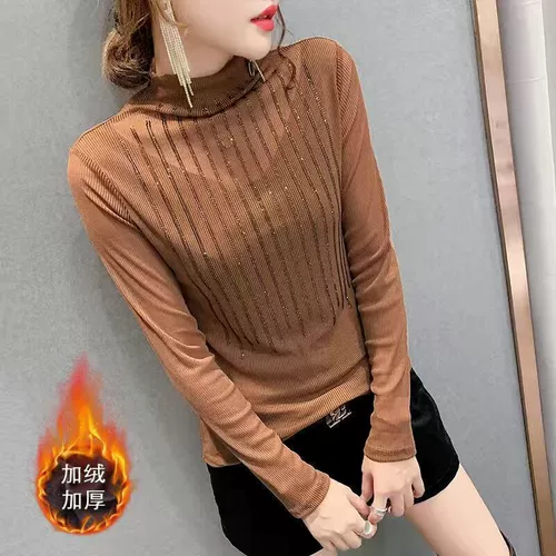 Кружевной базовый приятный телу летний элитный лонгслив, высокий воротник, 2024 года