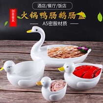 Goose plate special tableware Net red personality creative household hot pot dish plate Hotel commercial European-style simple Melamine basin