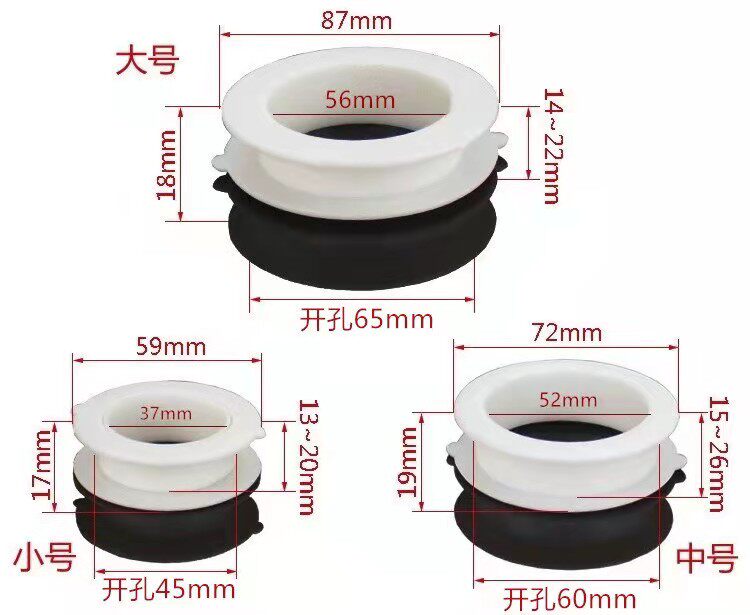 Overall cabinet drilling edge sealing decorative ring falling water ring hole cover U-shaped sewer pipe sealing ring O-shaped pipe decorative cover pair buckle