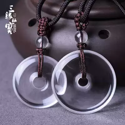 White crystal pendant amulet crystal transparent men and women couple necklace jewelry