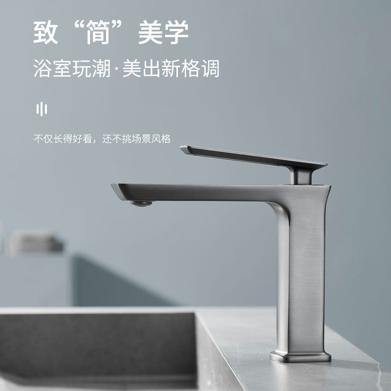 Kahnman All-copper Black Table Basin Cold and Hot Washing Basin Tap Toilet Personality Single-hole Wash Basin