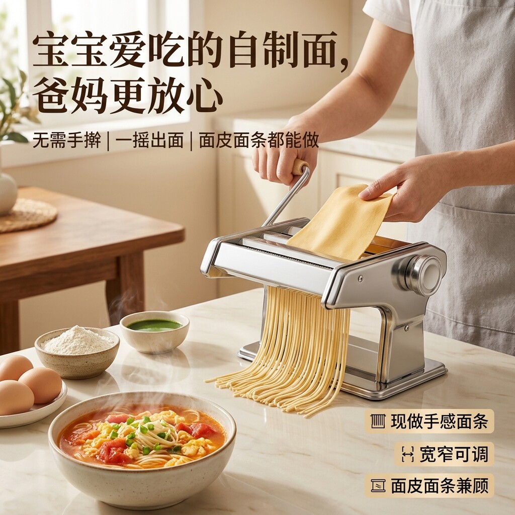 家用全自动面条机多功能电动压面机智能面条机制作饺子皮和面机-Taobao