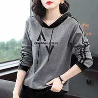 Свитер с капюшоном [Double V буква] Grey L 100-110 Catties
