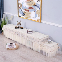 Combination TV cabinet dust cover tea table table cloth cover fabric lace plaid cotton layer non-slip modern simple Qiyang