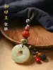 Hetian jade car key pendant Men and women high-grade keychain personality creative Pixiu safety buckle lanyard gift