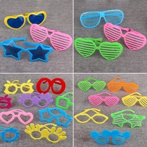 Holiday party funny glasses selfie Cute heart-shaped glasses Creative childrens toys Personality exaggerated decoration accessories