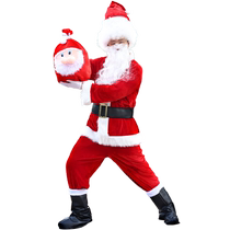 Santa Claus Costume Adult Male Golden Velvet Santa Claus Costume Plus Size Suit Christmas Clothes