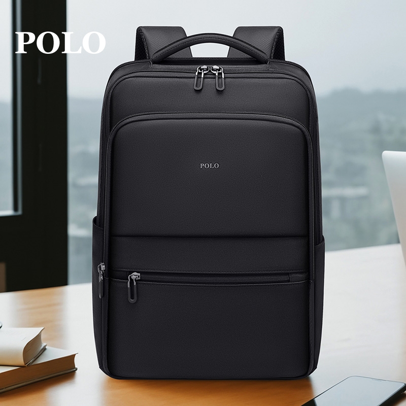 Polo Backpack Men's Business 15.6inch Computer Backpack Work Clothing Travel Bag Large Capacity School Bag