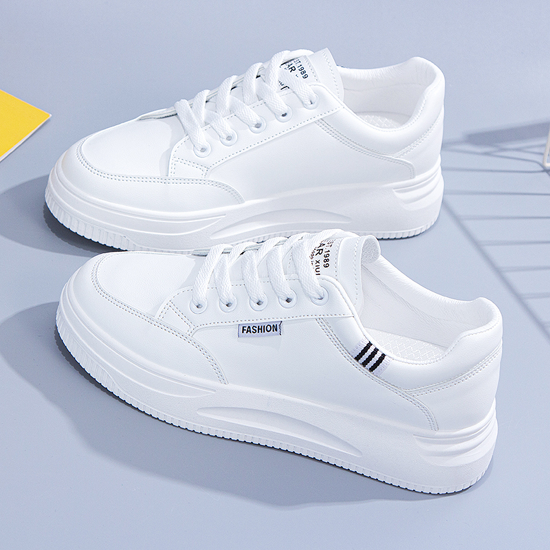Official Website Qiao Zhou Genuine Leather White Sneakers for Women, 2026 Summer Hot-Selling Lightweight Soft-Soled Sports Shoes, Versatile Casual Sneakers