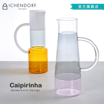 ICHENDORF household contrast color cold water jug ins wind summer color water bottle with handle high temperature resistant glass jug