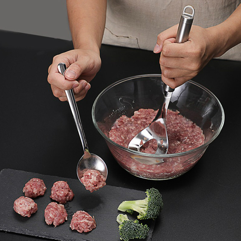 Make small pills Meatballs Meatballs Maker Dig Spoons Home Fish Balls Spoon Round of Squeeze Pellet Tools Press Balls