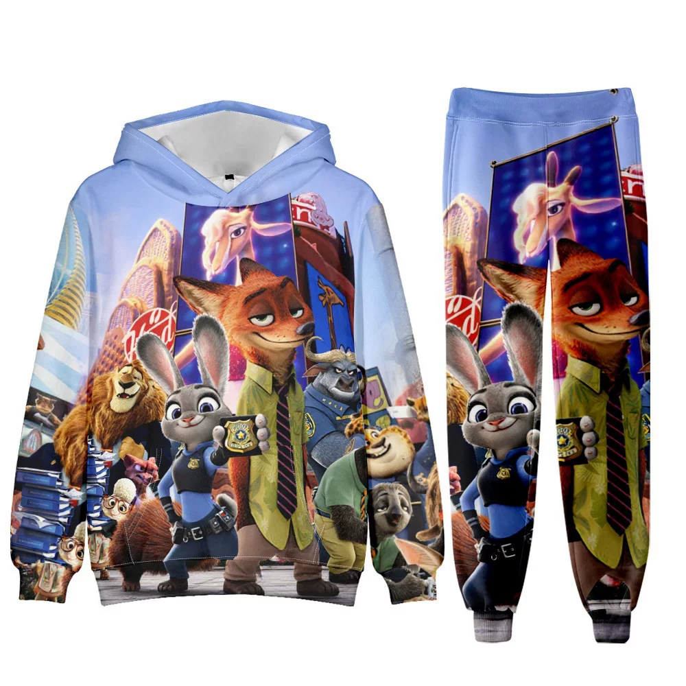 Зootopia2 фильм Zootopia 2 3D цифровая печать с капюшоном верхняя одежда набор для взрослых и детей