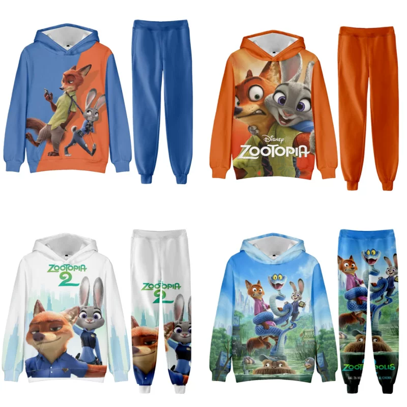 Зootopia2 фильм Zootopia 2 3D цифровая печать с капюшоном верхняя одежда набор для взрослых и детей
