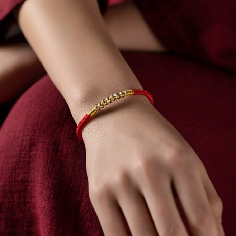 Xiao Zhan's same red rope hand-tailed female natal year red hand rope tiger year gift men's eight-strand hand-woven transfer rope