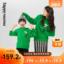 happy Nocnoc Happy Parent Child Print Hooded Sweatshirt Unisex Autumn Winter Sports Casual Tops