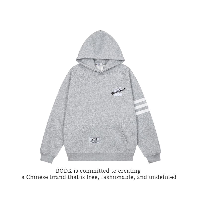 Bodk Original American Retro Style Letter Embroidered Hooded Sweatshirt for Men and Women, Autumn and Winter Loose Couple Hoodie Jacket