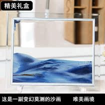 Quicksand painting hourglass ornaments to send classmates men and women graduation gifts creative landscape painting office desktop glass ornaments